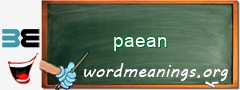 WordMeaning blackboard for paean